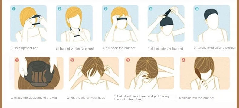 Long Synthetic Wig With Black, Smooth and Natural Bangs, Long Straight Hair. Women's Daily Cosplay With Full Headgear