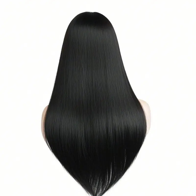 Elegant Long Straight Wig For Women - Heat Resistant Synthetic Hair For Cosplay & Halloween