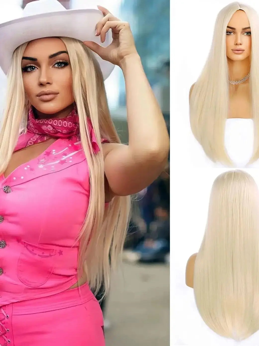 Blonde Long Wig for Women Straight Girls Costume Hair Wigs Heat Resistant Synthetic for Cosplay Party or Daily Use Wig