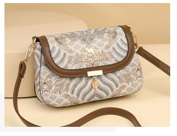 Bags for Women 2025 New Crossbody Bag Women's Bag Printed Fashion Middle-Aged Mother Bag Versatile Shoulder Bag Commuter Bag