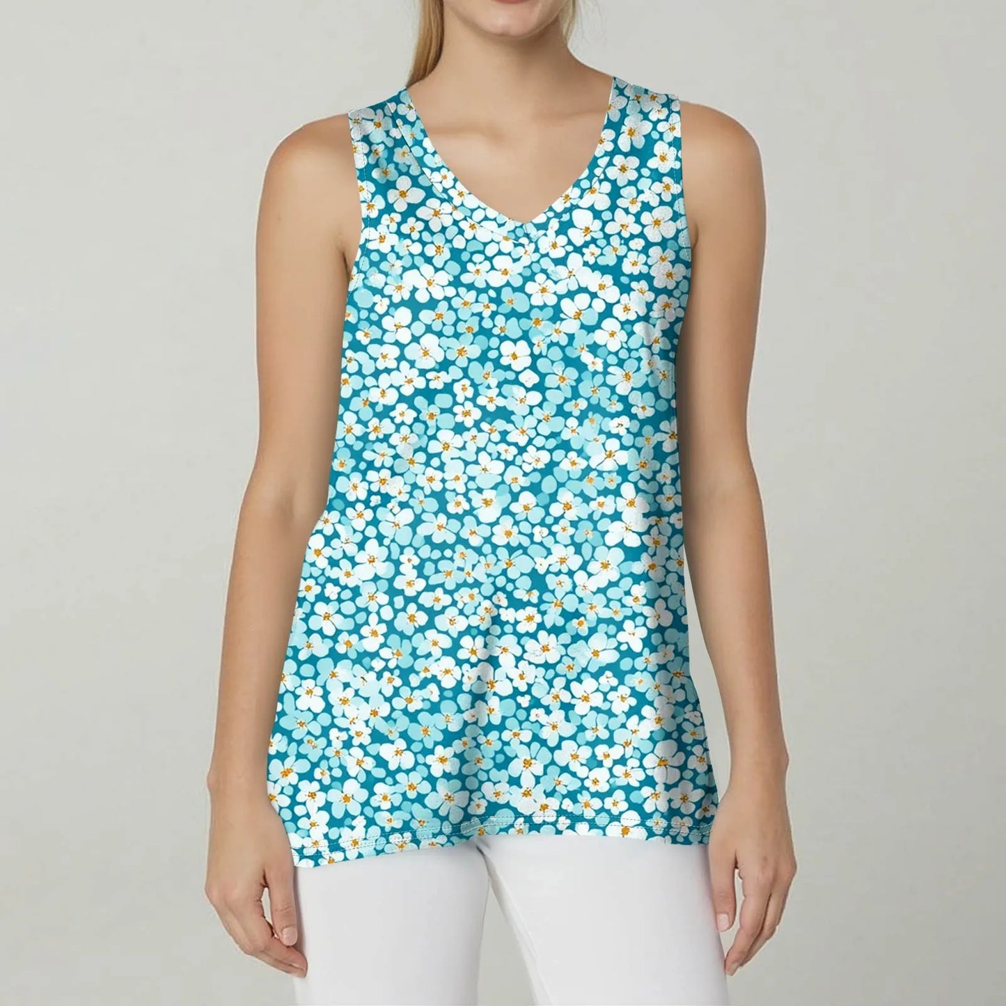 Tank Tops for Women 2025 Summer Sleeveless V Neck Blouses Plus Size Cotton Shirts Casual Vest Tops Beach Clothes Womens Pullover
