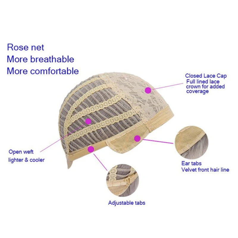 72cm Women Long Straight Wig With Hair Net Blonde Synthetic Hair Wigs Headgear For Daily Wear