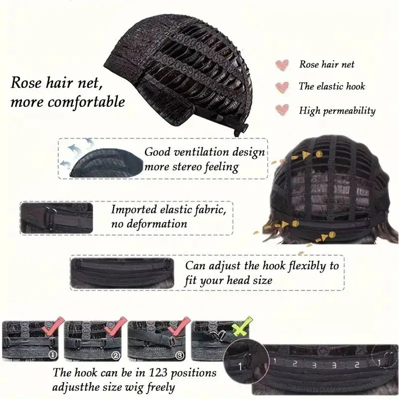 Long Synthetic Wig With Black, Smooth and Natural Bangs, Long Straight Hair. Women's Daily Cosplay With Full Headgear