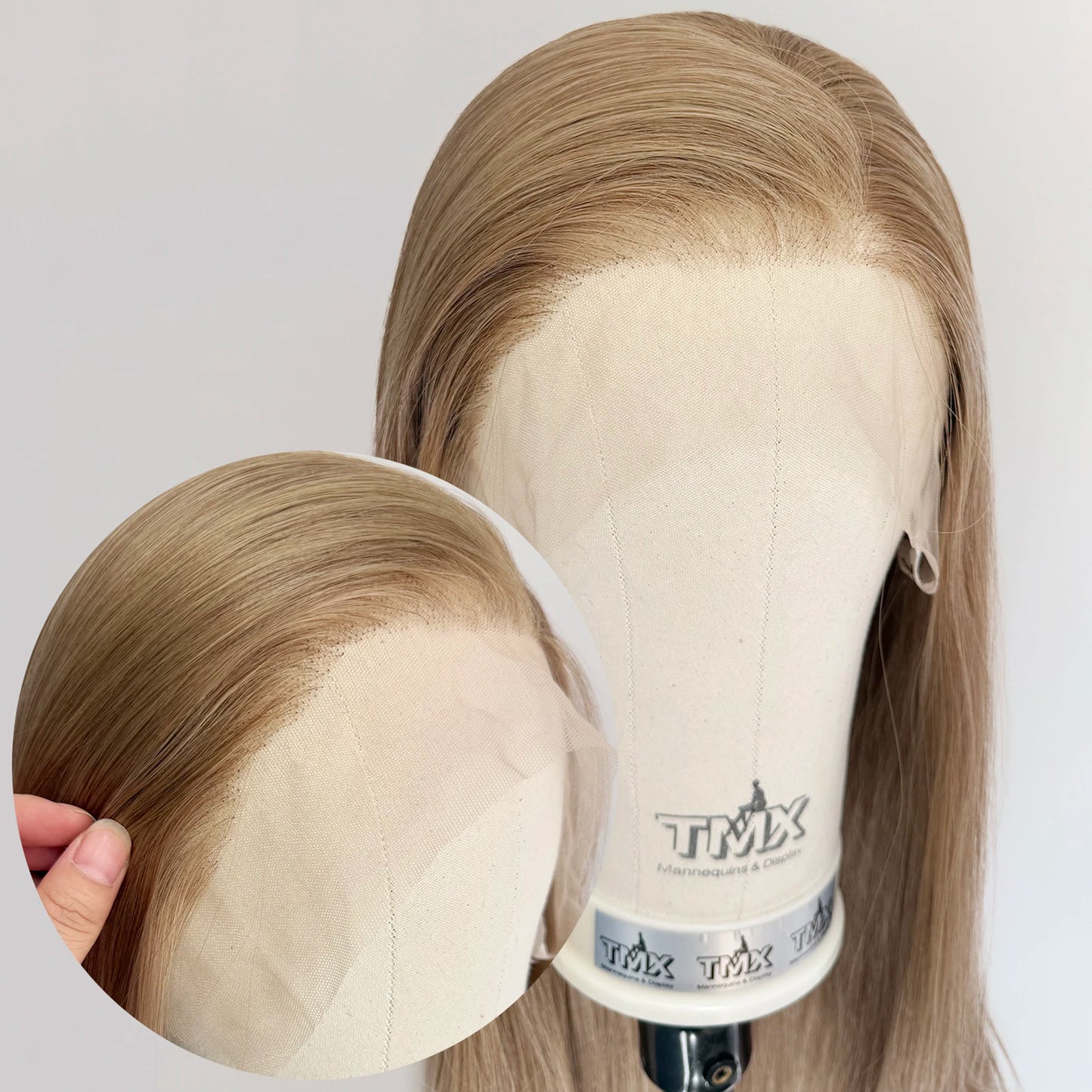 Blonde Highlights Long Silky Straight Wig Mix Color 13x4 Lace Front Wigs for Women Synthetic Hair Daily Wear Heat Resistant