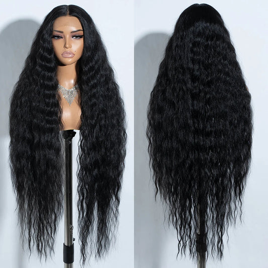 Synthetic Cosplay Lace Wigs For Black Women Long Curly Hair 42 Inch Cosplay Blonde Ombre Lace Front Wig Synthetic Lace Wig