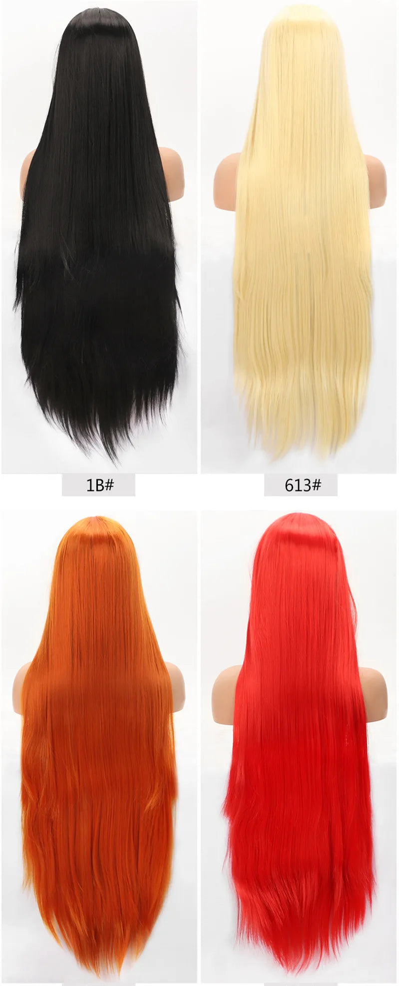 Long Straight Hair Synthetic Wig Female 34inch Long Black Red Blonde Wigs For Women Natural Wigs Women Cosplay Wig Middle Part