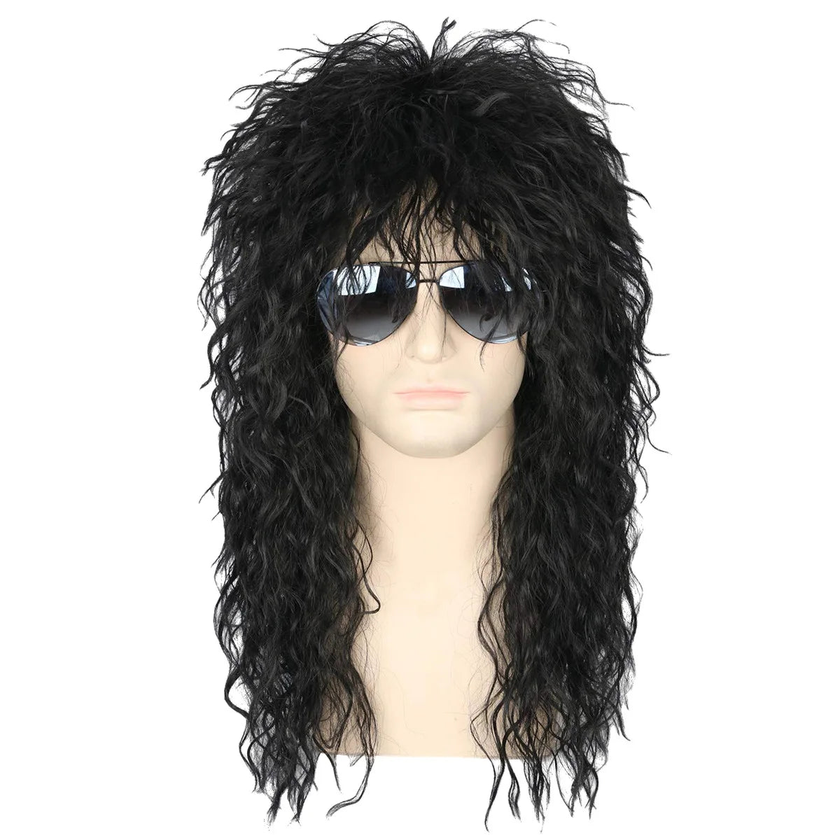 Men Women 70s 80s Rock Punk Wig  Long Curly Synthetic Hair Halloween Wigs  Halloween Costumes Animation Wigs