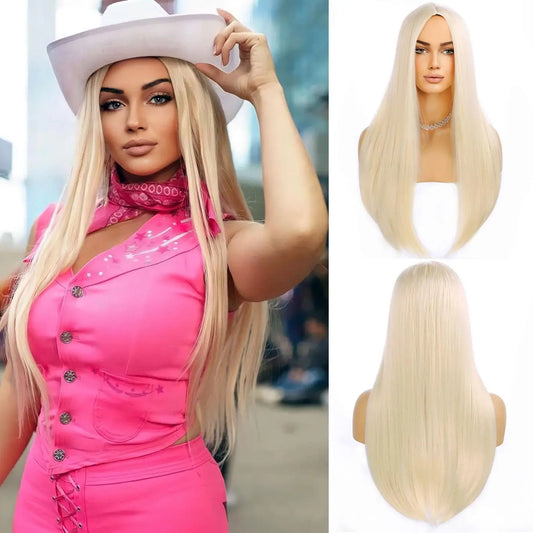 Blonde Long Wig for Women Straight Girls Costume Hair Wigs Heat Resistant Synthetic for Cosplay Party or Daily Use Wig