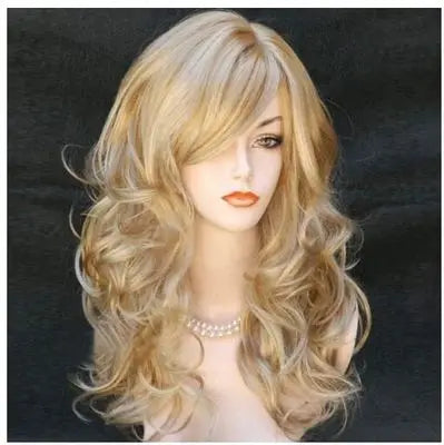 WHIMSICAL W Long Wavy Mix Blonde Wigs Natural Heat Resistant Hair Synthetic Wig for Women