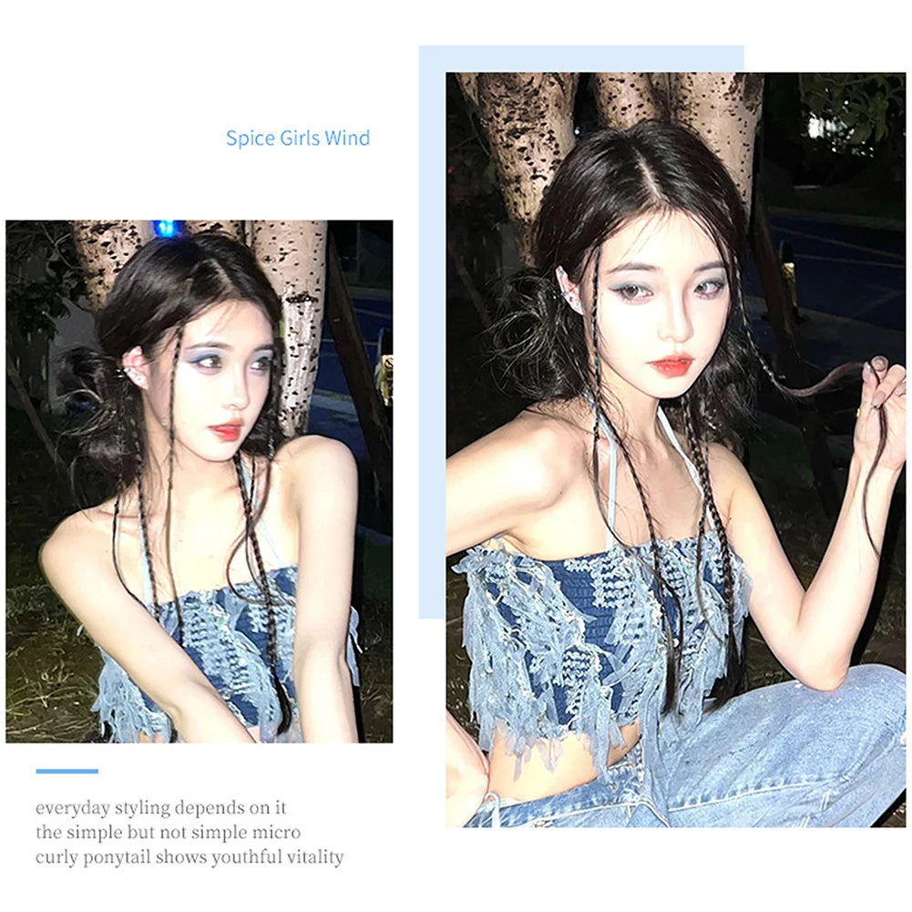 Women's Braid Wig - Cute And Natural Hair Extensions For Long Braid Styles, Ideal For Role-Playing, And Costume Props