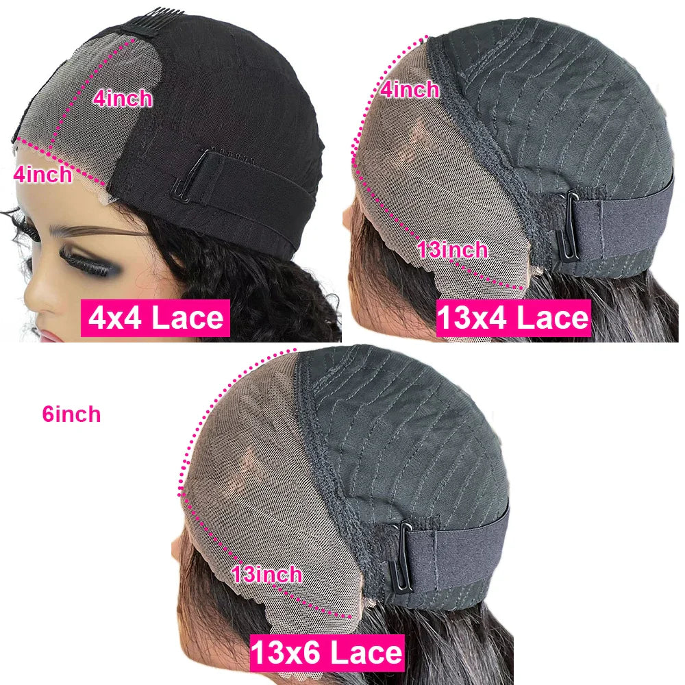 30 40Inch Bone Straight Glueless Wig  Human Hair Ready To Wear 180 Density Brazilian Preplucked 13x4/13x6 HD Lace Front Wig HMBP