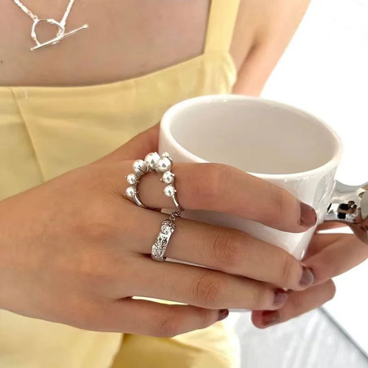 Pearl Elegance Light Luxury Pearl Ring for Women – Niche Design, Versatile Trendy Jewelry, High-End Banquet Gift for Her