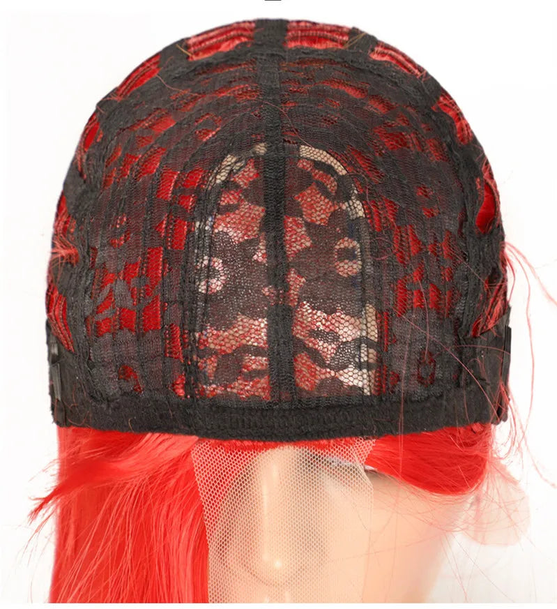 Long Straight Hair Synthetic Wig Female 34inch Long Black Red Blonde Wigs For Women Natural Wigs Women Cosplay Wig Middle Part