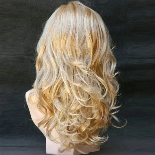 WHIMSICAL W Long Wavy Mix Blonde Wigs Natural Heat Resistant Hair Synthetic Wig for Women