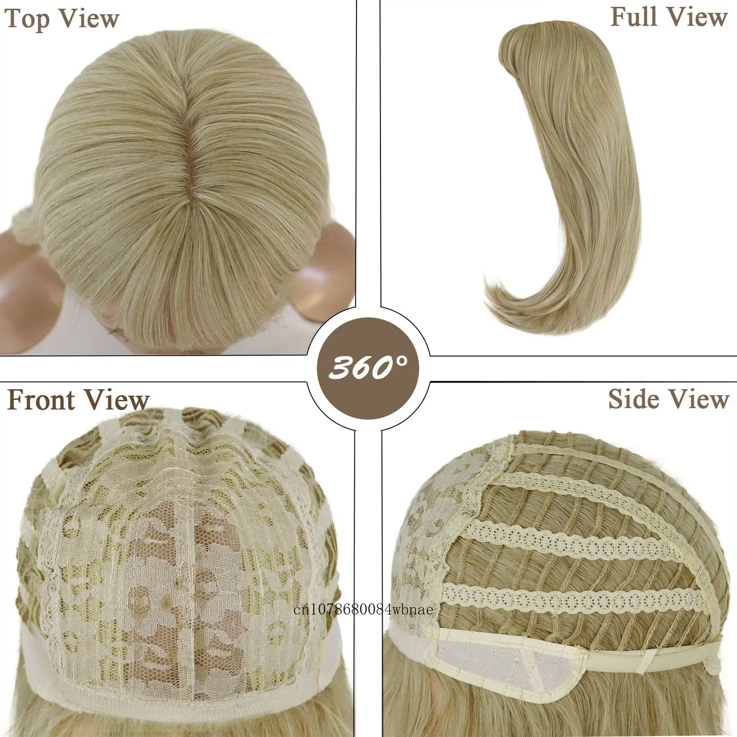 Long Blonde Wigs for Women Synthetic Hair Silky Straight Wig with Bangs Blond Cosplay Wig Drag Queen Lolita Party Heat Resistant