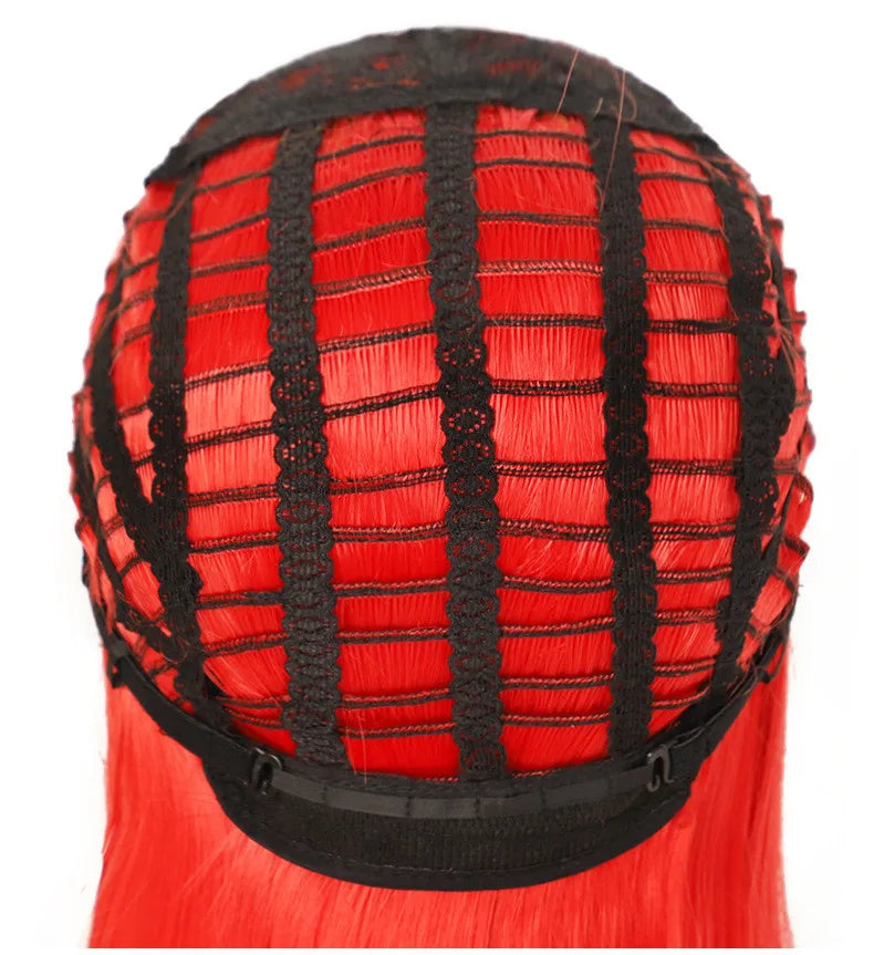 Long Straight Hair Synthetic Wig Female 34inch Long Black Red Blonde Wigs For Women Natural Wigs Women Cosplay Wig Middle Part