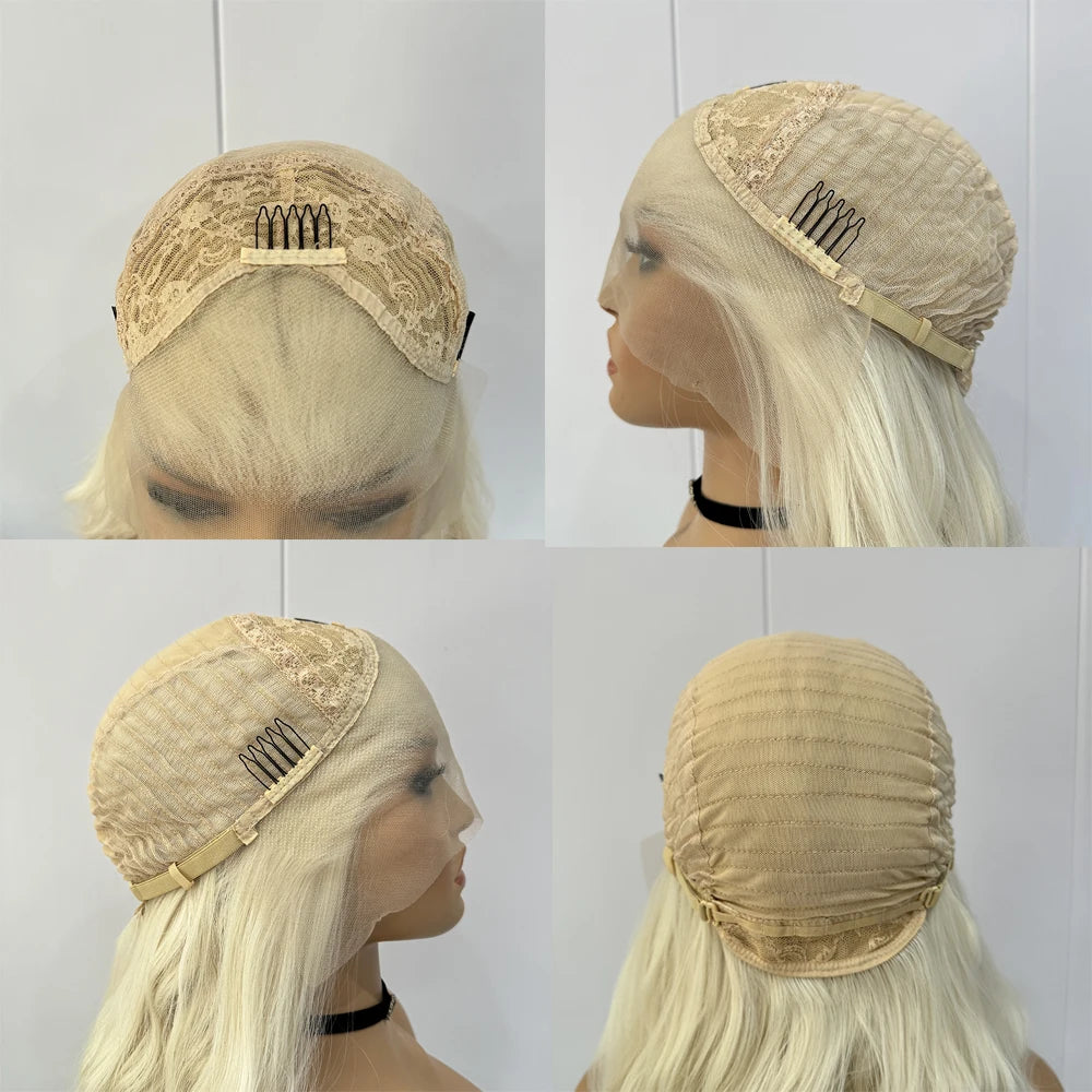 Blonde Curly Wig Long Synthetic Lace Front Wigs for Women Deep Curly Wig Blonde Wig Natural Hairline Cosplay Glueless Lace Hair