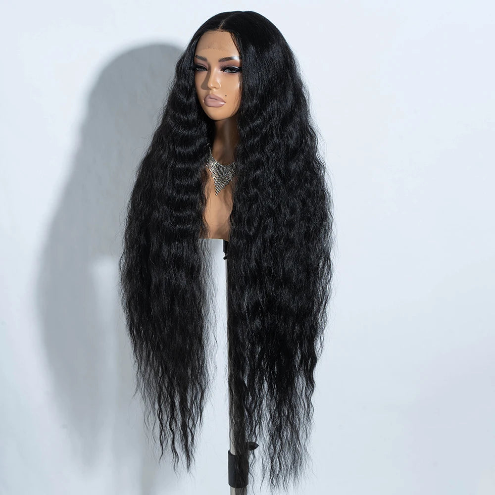 Synthetic Cosplay Lace Wigs For Black Women Long Curly Hair 42 Inch Cosplay Blonde Ombre Lace Front Wig Synthetic Lace Wig