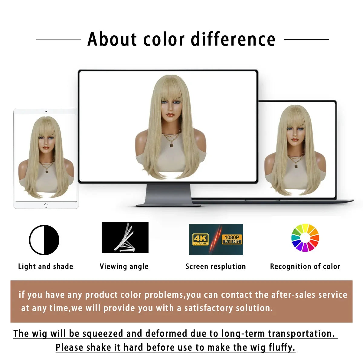 Long Blonde Wigs for Women Synthetic Hair Silky Straight Wig with Bangs Blond Cosplay Wig Drag Queen Lolita Party Heat Resistant