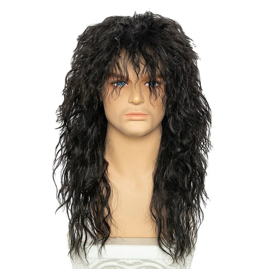Men Women 70s 80s Rock Punk Wig  Long Curly Synthetic Hair Halloween Wigs  Halloween Costumes Animation Wigs