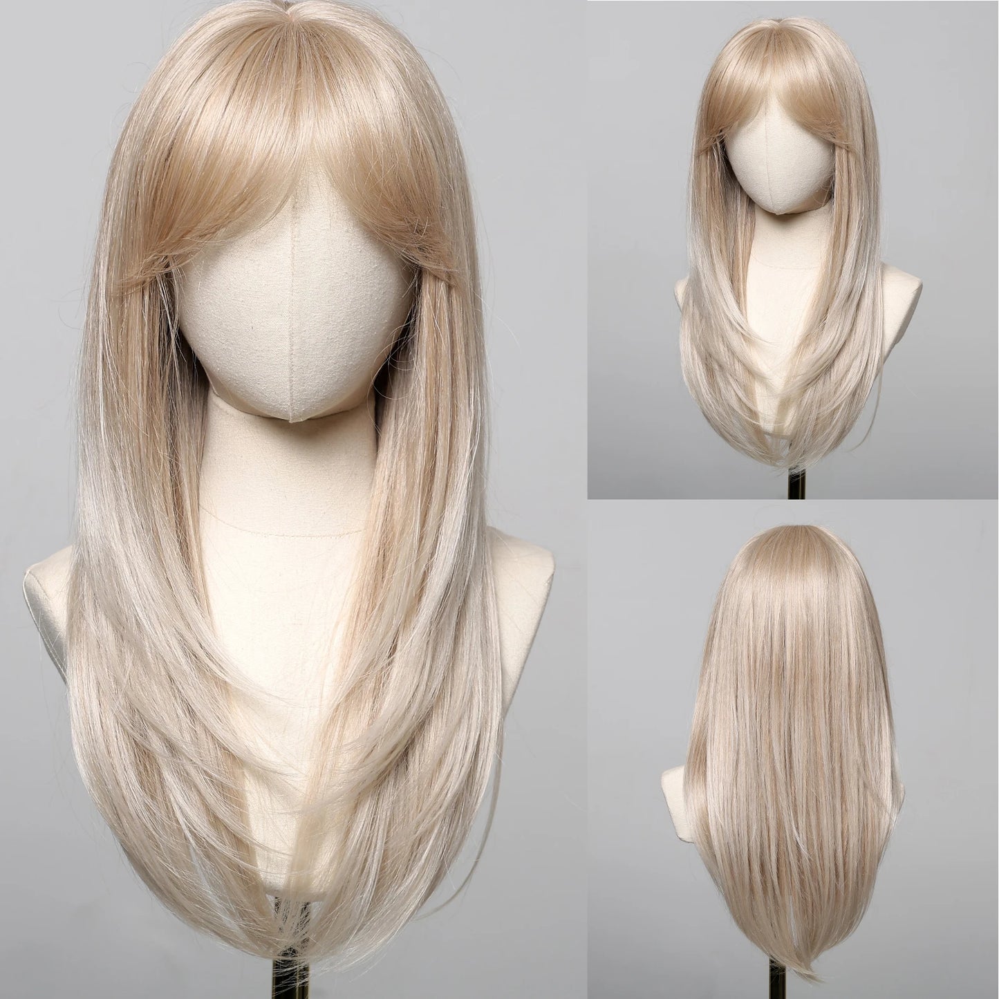 Black Hair Long Straight Wigs for Women Natural Hair Synthetic Wigs Daily Cosplay Heat Resistant