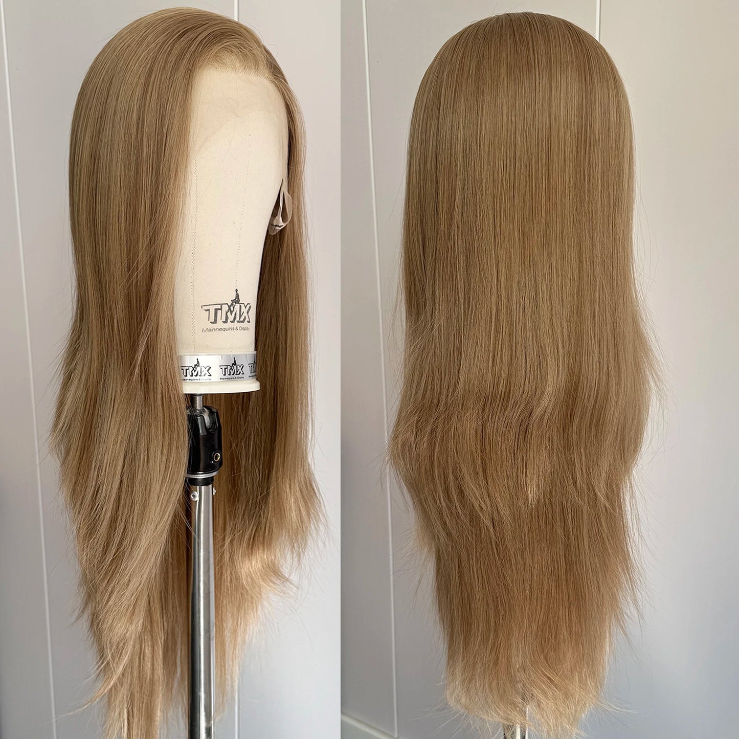 Blonde Highlights Long Silky Straight Wig Mix Color 13x4 Lace Front Wigs for Women Synthetic Hair Daily Wear Heat Resistant