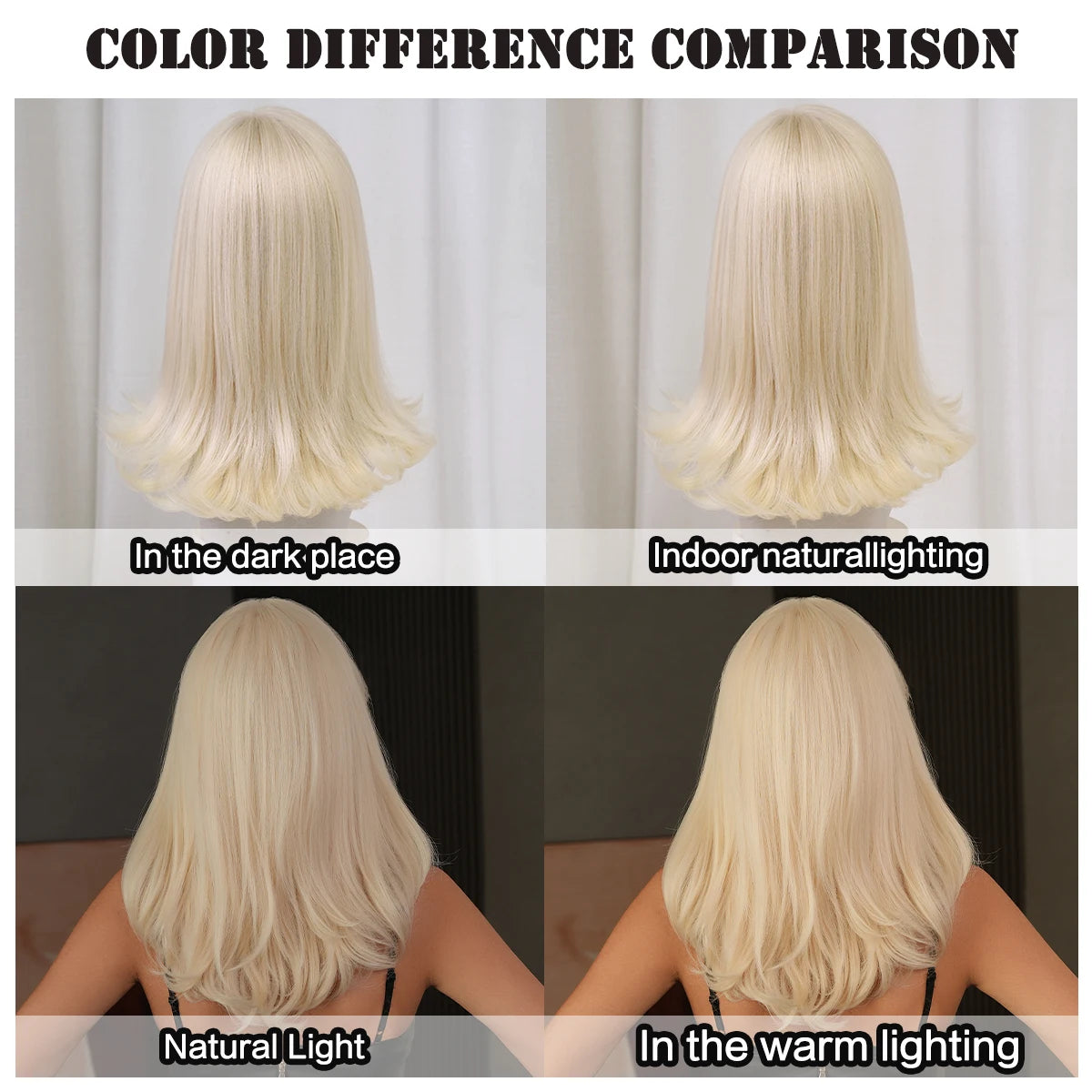 Long Straight Blonde Wig for Women Daily Use High Density Synthetic Layered Hair Wigs with Side Part Bangs Beginner Friendly