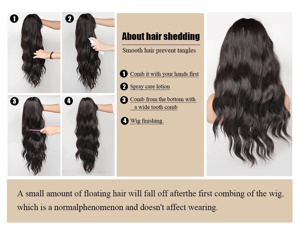 Long Wavy Synthetic Wigs for Women Ombre Brown Blonde Curly Wigs With Bangs Daily Cosplay Party Fake Hair Heat Resistant